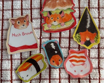 Hamster Hamburger and Sushi stickers