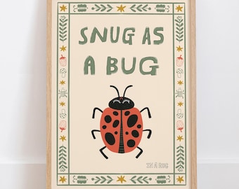 虫のように心地良いポスター、てんとう虫の保育園プリント、幼児用ウォールアート、プレイルーム装飾 MR80