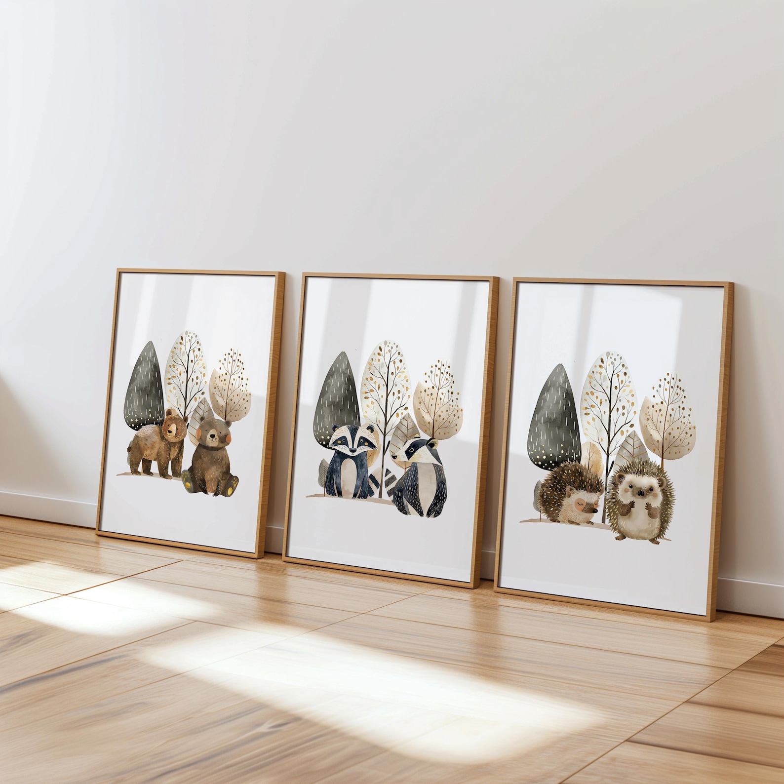 Woodland Nursery Decor, Forest Animal Posters, Wall Art Set, Animal