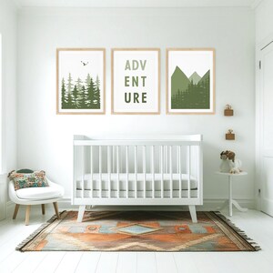 Woodland Nursery Print Set, Watercolor Forest Mountain Art 61 - Etsy