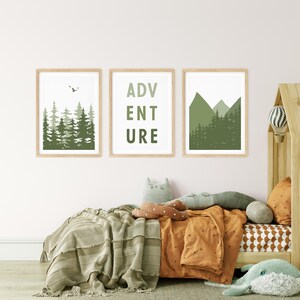Woodland Nursery Print Set, Watercolor Forest Mountain Art 61 - Etsy