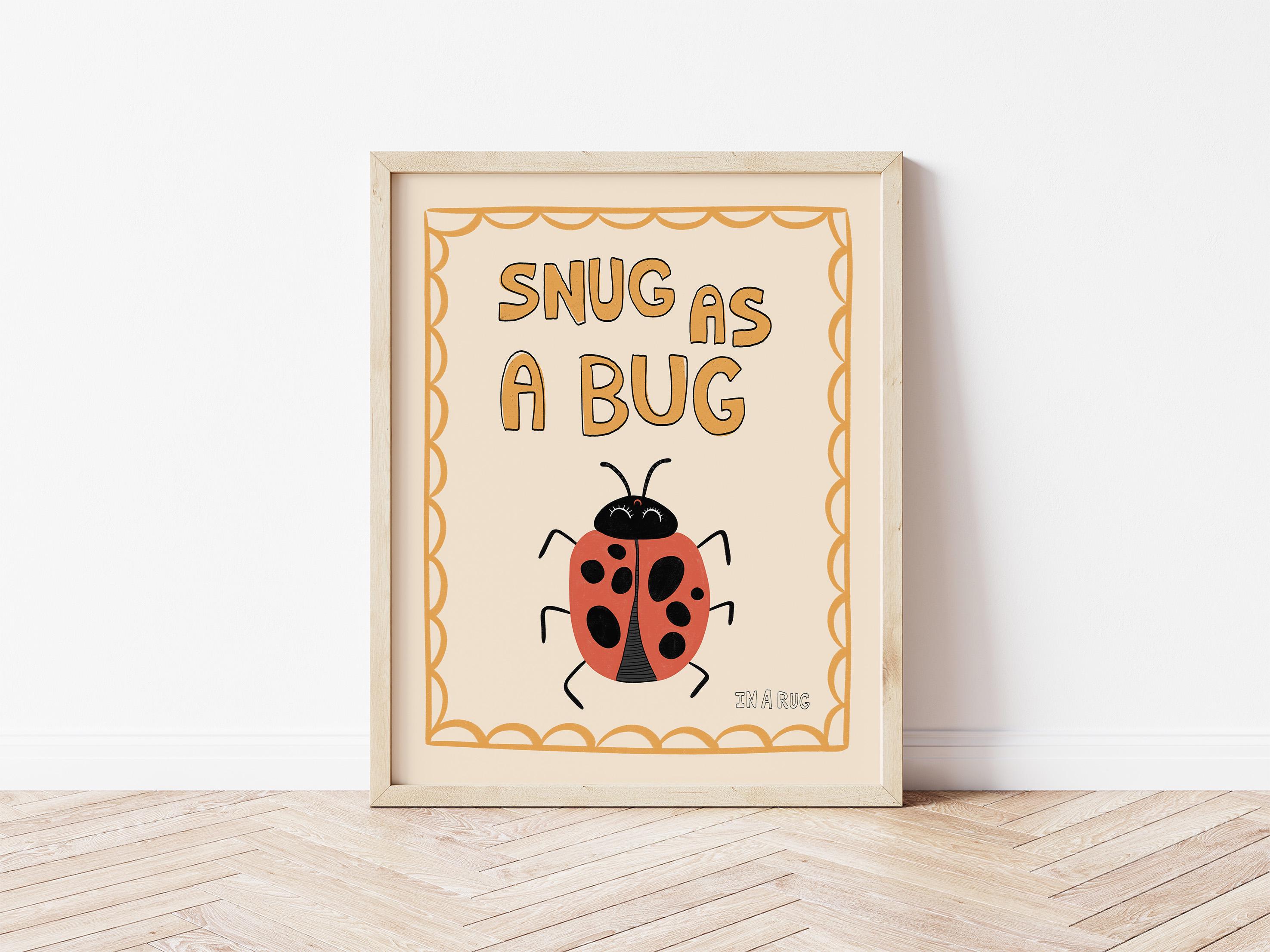 Snug as a Bug in A Rug Print, Ladybird Drawing Nursery Wall Apartment ...