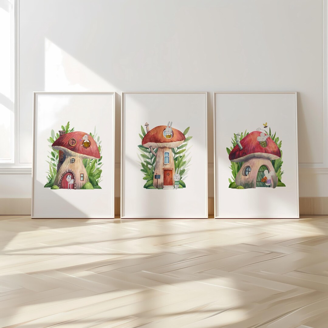 Set of 3 Whimsical Woodland Nursery Art Prints, Storybook Poster ...