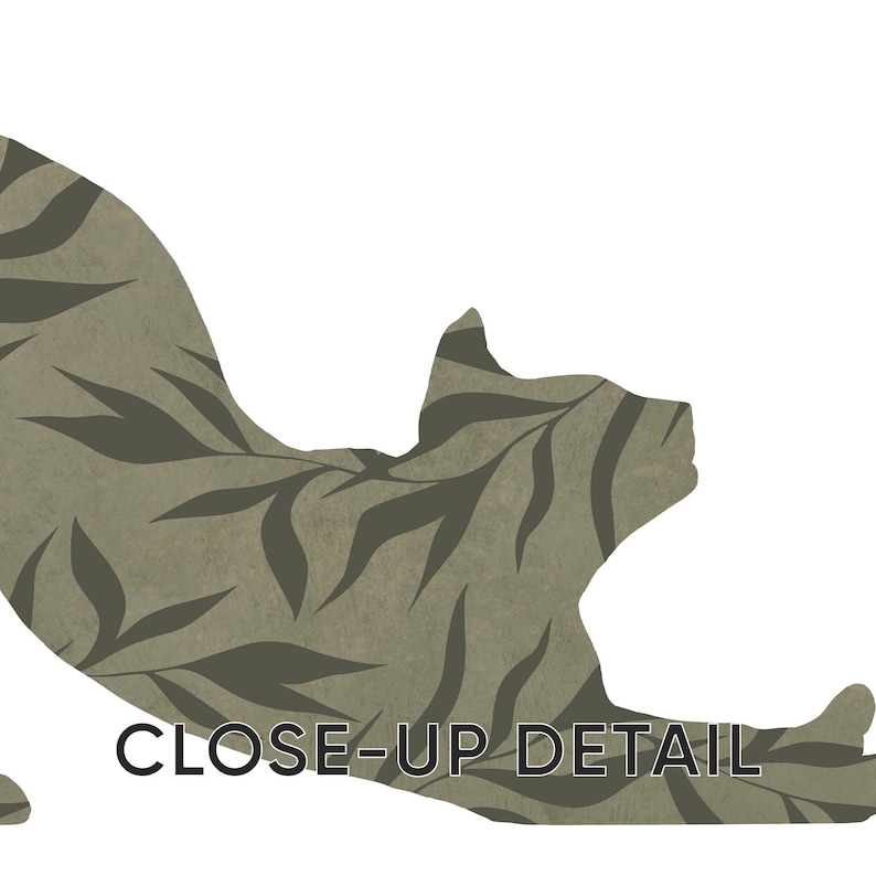Boho Cat Wall Art Set of 3 – Minimalist Botanical Cat Prints – Neutral ...