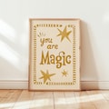 You Are Magic Print, Inspirational Wall Art, Bedroom Typography Poster, Positive Quote Print, Kids Play Room Decor, Boho Nursery MR11