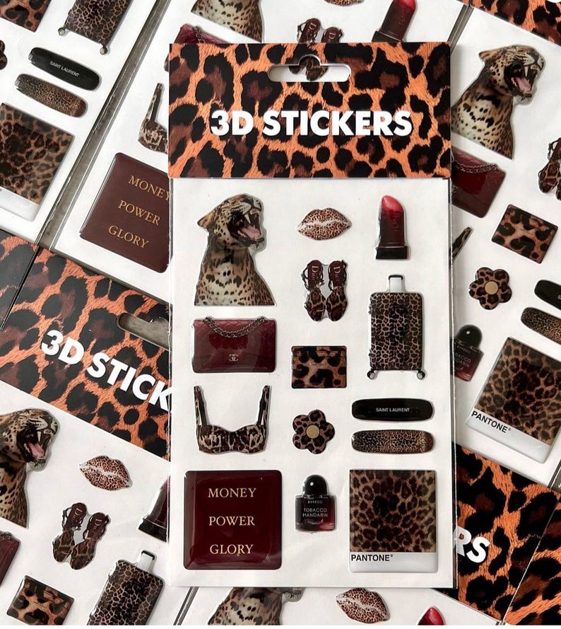 Aesthetic Stickers Pack,pinterest Sticker,leopard Print Sticker,stylish