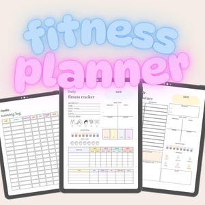 Fitness Planner Set, workout journal, fitness challenge, Water Intake, Weight Loss tracker, health and gym, fitness goals, wellness planner