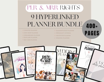 9-in-1 Digital Planner Bundle: PLR & MRR Rights (400+ Pages)