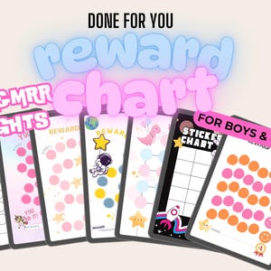 Reward Chart for Kids & Toddlers with PLR rights⎮Editable PDF in Canva⎮Positive Discipline Support Chart⎮Activity Tracker⎮Reward Chart