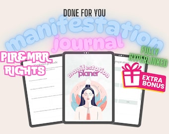 Manifestation Journal: Vision Board, PLR/MRR Rights (Digital Product)