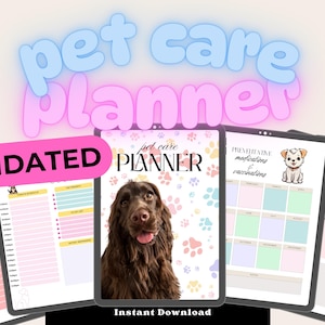 Pet Care Planner Undated, Pet Planner, Pet Health Tracker, Pet Medical Planner, Pet Checklists, , Vaccination Record, Printable pet tracker
