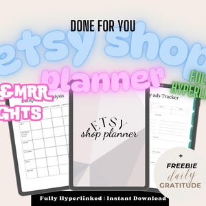 Etsy Shop-Planer, PLR MRR Digitales Produkt, Eigenmarkenrechte, Master Resell Right, Done For You Verkäufer Digitaler DFY-Planer