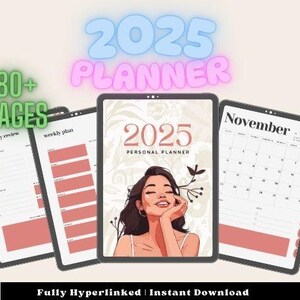 Aesthetic 2025 Digital Planner Portrait | Digital GoodNotes Planner, Weekly Planner, Monthly Planner, iPad planner, Notability Planner