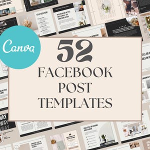 Plantillas de publicación de Facebook / Plantillas de anuncios para el feed de Facebook, plantillas de publicación, kit completo de plantillas de Facebook, plantillas de marketing