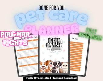 Digital Pet Planner: Hyperlinked Pet Care Organizer (PLR MRR)