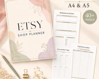 Printable Etsy Shop Planner, Small Business Workbook, A4 & A5 PDF