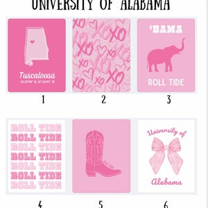 Custom College Wall Art - Any School | Digital Download | Custom Printable Dorm Poster | Personalized University Wall Decor - SET OF 6