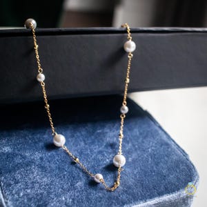 S925 Sterling Silver Pearl Necklace, Minimalist Pearl Necklace for Women, Bridal Gift, Bridesmaid Gift, Gift for Her, Dainty Pearls Necklace