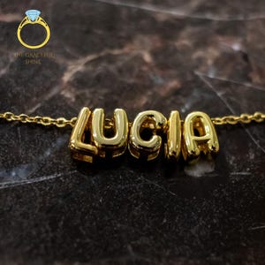 Collar con letras 3D personalizado - Dije inicial en forma de burbuja en 3D personalizado - Collar con nombre en forma de burbuja para ella - Regalo de dama de honor - Regalo para mamá