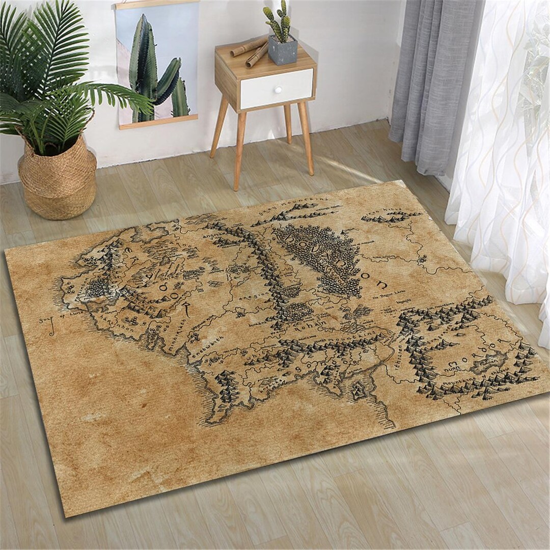 Middle Earth Map Rug, Lord of the Rings Rug, Lotr Map Rug, Fantastic ...