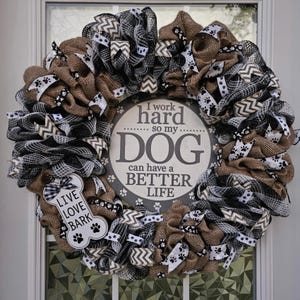 Dog Wreath Spring Wreath Front Door Dog Paw Wreath Dog Wreath – Handmade Pet-Themed Door Decor for Dog Lovers Dog Gift Gift Idea