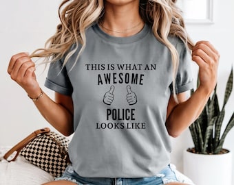 Así luce un policía impresionante, camiseta de oficial de policía, regalo para las fuerzas del orden, camiseta divertida de policía, ropa de orgullo policial, regalo para policía