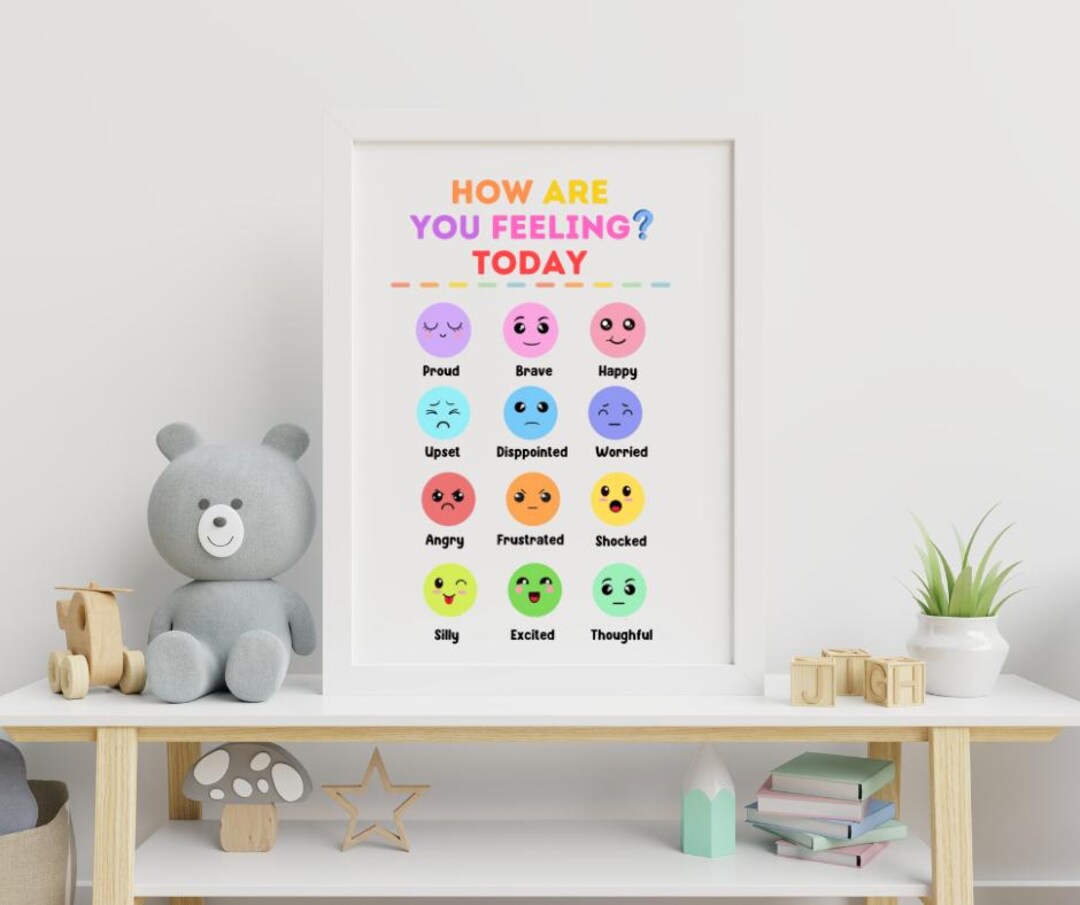 Emotions Print,feelings Chart,feelings Poster,montessori Homeschool ...