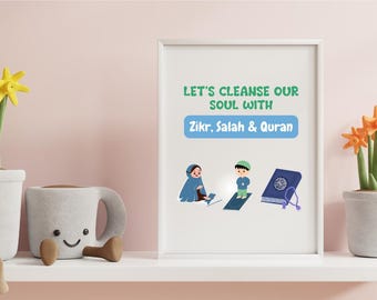 Islamic Nursery Print Muslim Kids Decor Muslim Nursery Art Islamic Toddler Prints Childrens Eid Gift Ramadan Gift Kids Islamic Wall Picture