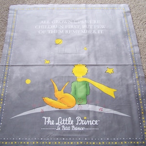 The Little Prince Le Petit Prince gray unfinished panel Riley Blake Designs PD6796 36x42
