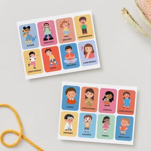 Spaanse emoties-flashcards voor kinderen: emotionele geletterdheidskaarten voor kleuter-, thuis- en thuisonderwijs | Afdrukbaar voor ouders en leerkrachten