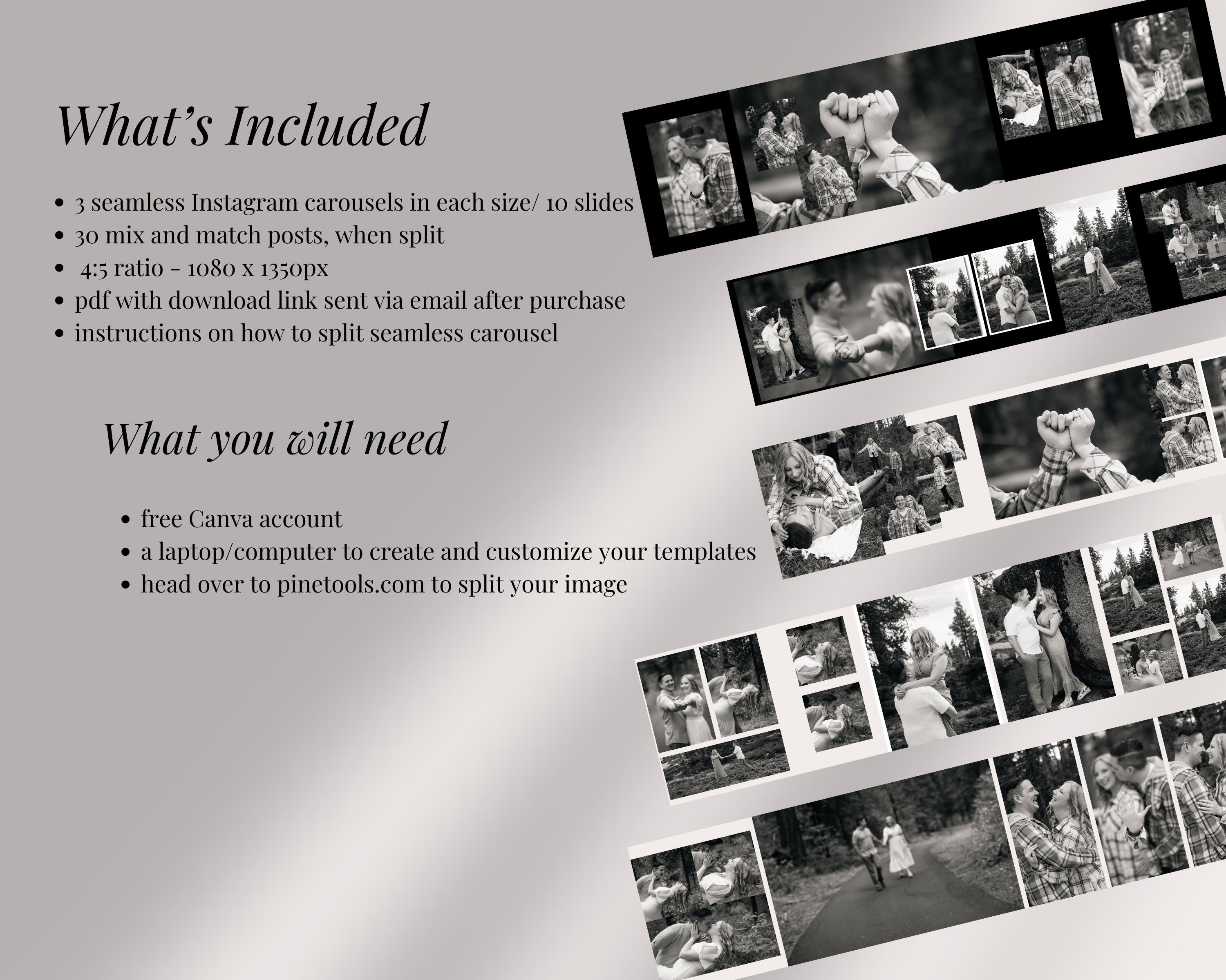 Instagram Seamless Carousel Template for Photographers, Social Media ...