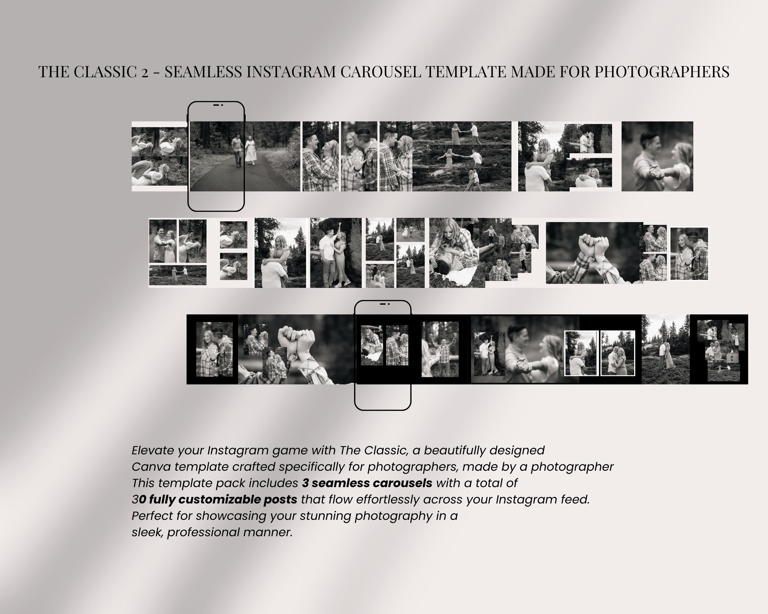 Instagram Seamless Carousel Template for Photographers, Social Media ...