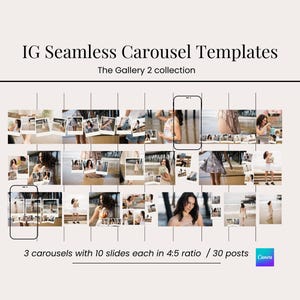 Instagram Seamless Carousel Template For Photographers, Social Media Template, Canva Template, Ig Post Template, Carousel Photo Template