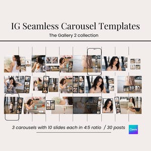 Instagram Seamless Carousel Template For Photographers, Social Media Template, Canva Template, Ig Post Template, Carousel Photo Template