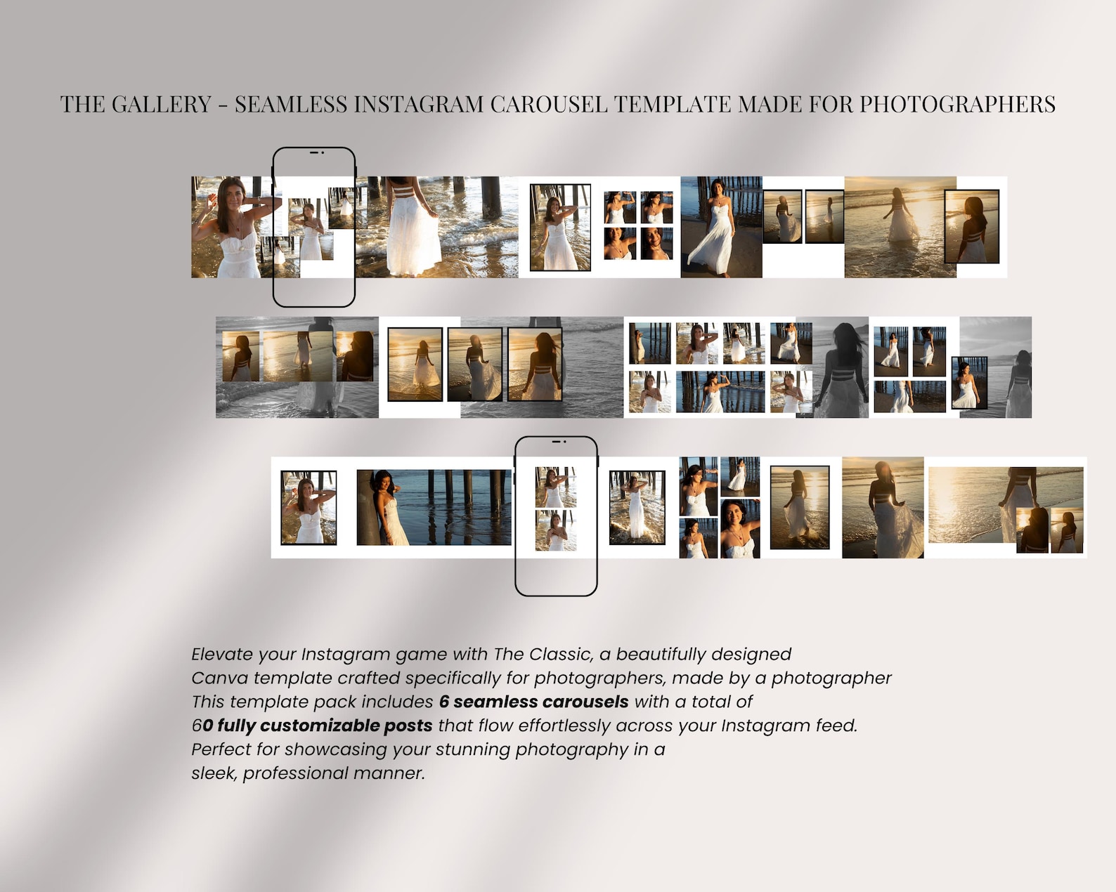 Instagram Seamless Carousel Template for Photographers, Social Media ...