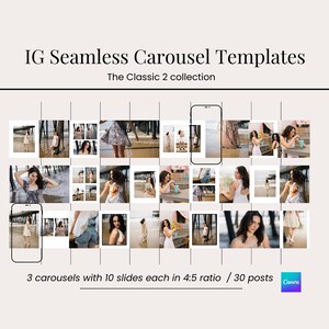 Instagram Seamless Carousel Template For Photographers, Social Media Template, Canva Template, Ig Post Template, Carousel Photo Template