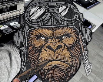 Embroidered large iron on GORILLA back patch for jackets Patch for custom gift