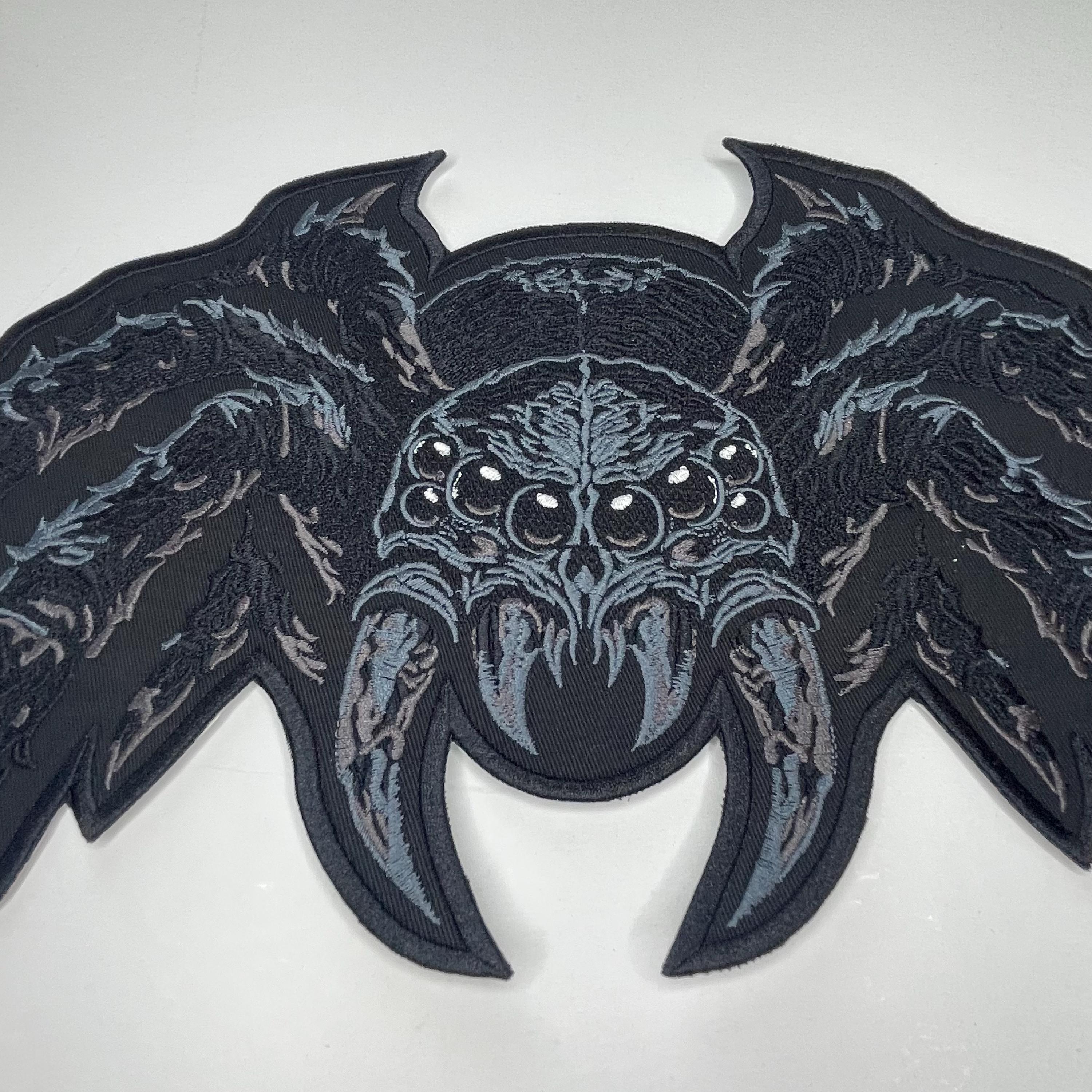 Spider Jacket Patch Night Dark Gothic Spider Patch, Embroidered Back Patch, Horror Jacket ...