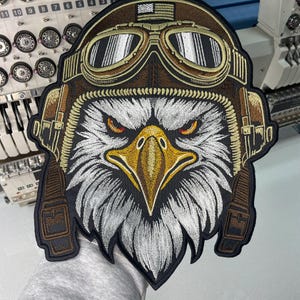 Großer ADLER Aufnäher für Jacken, Biker Biker Patch zum Aufbügeln, Aufnäher für Jacken