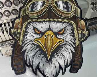 Large EAGLE iron on patch Wild bird back patch for jackets Patch for custom gift Biker eagle patch
