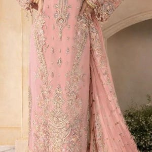パキスタン民族衣装 刺繍ワンピ ピンク 3点セット Pakistani designer clothes - Etsy 日本