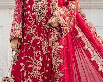 Embroidered Chiffon Salwar Kameez: Custom Pakistani Outfit