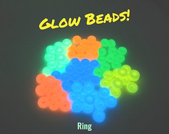 Glow in the Dark Beads - Ring Shape, Multiple Color Options! Lanyard, Paracord, Jewelry