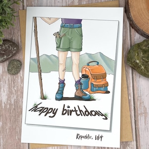 Personalized Birthday Card, Hiker Birthday Card, Life is an Adventure, Outdoor Birthday Card, Hiking Birthday Card, Adventure Birthday Card
