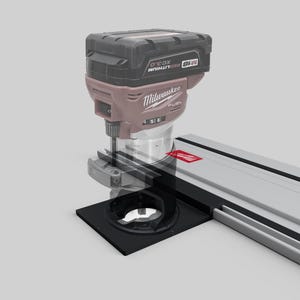 Milwaukee M18 Compact Router Baseplate Adaptor for Track Saw Guide Rails - Compatible with Milwaukee, Festool, and Makia tracks