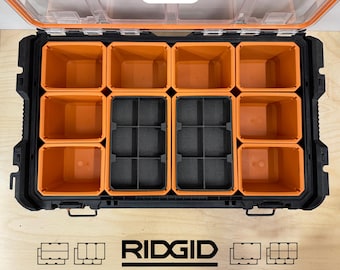 Double-Wide Nested Insert Bin for Ridgid Pro Gear System 2.0 10-Compartment (2-PACK)
