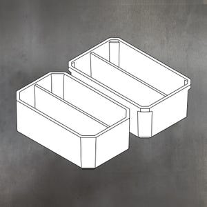Stacked Insert Nesting Bins for Ridgid Pro Gear System 2.0 Small Parts Half Organizer Dual