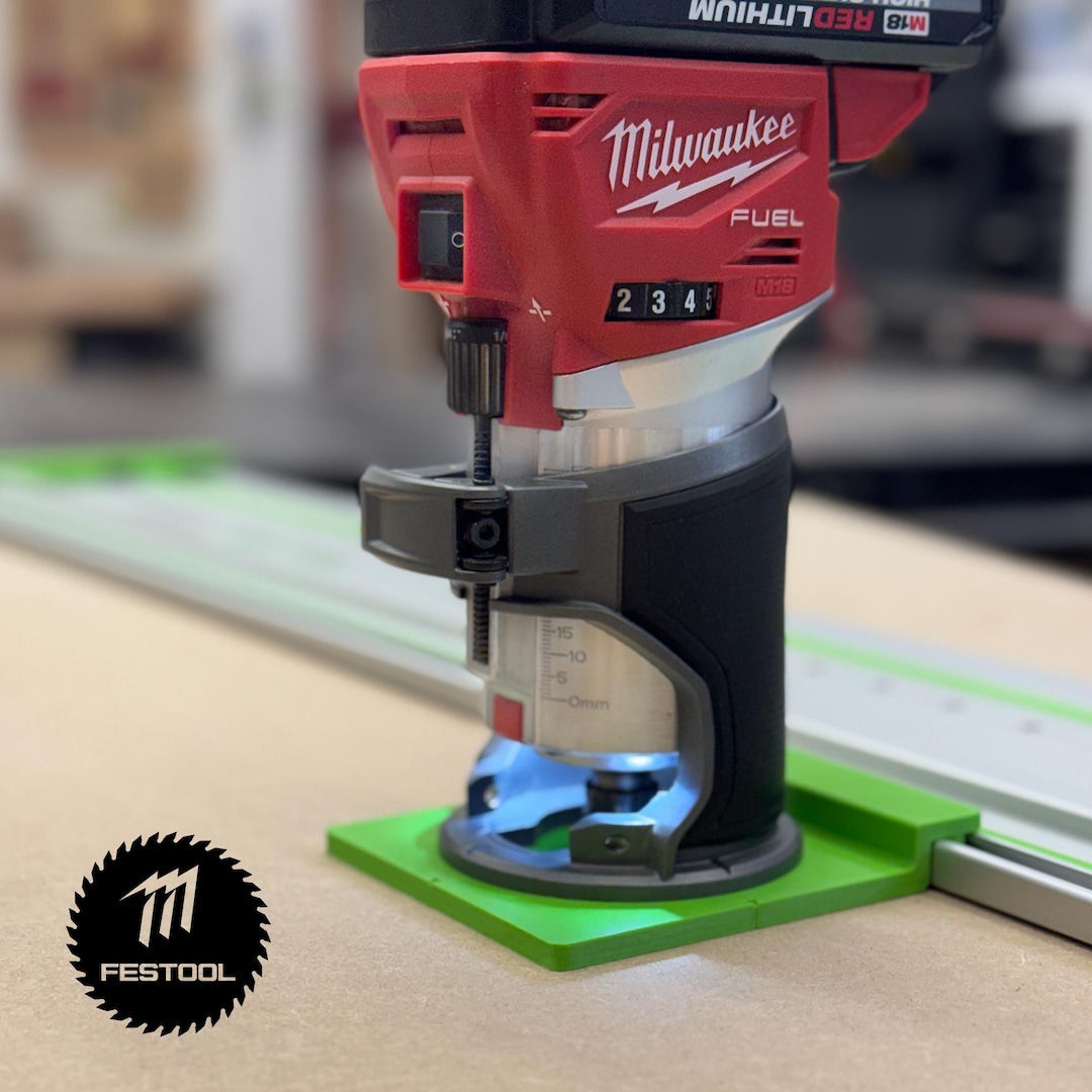 Milwaukee M18 Router Baseplate Adaptor: Festool Track Saw Guide Rail ...