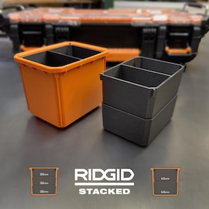 Stacked Insert Bins for Ridgid Pro Gear System 2.0 10-Compartment Organizer