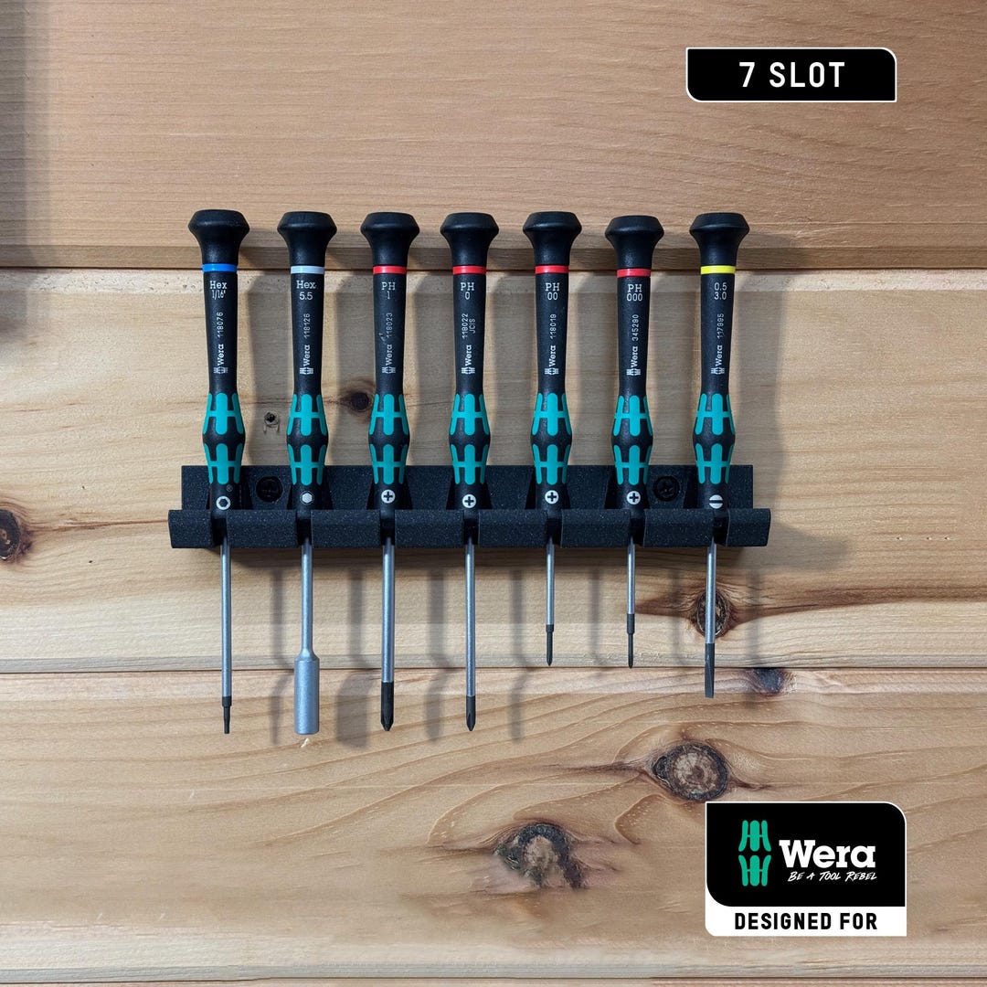 Wooden Screwdriver Rack Wera Kraftform Micro Screwdriver Rack - 7 Slot Slip Fit Wall Mount ...